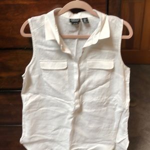 Jones & Co long tunic. sleeveless, linen